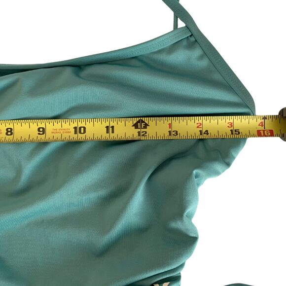 Hurley Women’s Teal Swimwear Top Side Drawstring, Removable Pads Size M - Picture 9 of 9